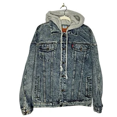 Chaqueta con Capucha Vetements X Levi's Denim Gran Tamaño Unisex Lavado Ácido Ropa de Calle M Foto 1 de 4