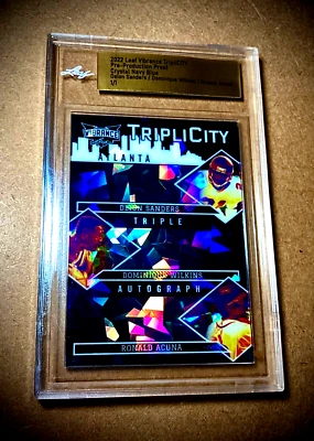 Ronald Acuna Jr 1/1 Hoja Vibrance Braves Deion Sanders Wilkins 1 de 1 Cristal SP Foto 1 de 4