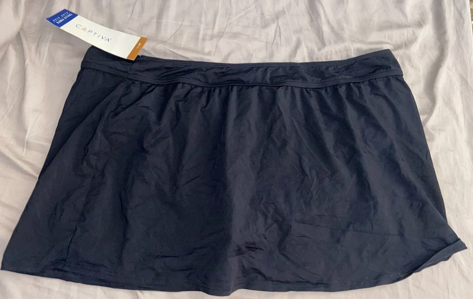 Nuevo con etiquetas Traje de baño Captiva liso talla grande con falda parte inferior 3X negro (B8) Foto 1 de 1