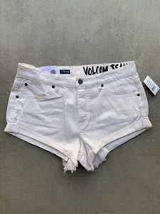 NEW VOLCOM STONED ROLLED SHORT BOYFRIEND FIT DENIM BARELY PINK size 7 code 6-6 - Picture 1 of 8