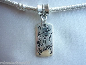 1 x Tibetan Silver Find Joy in the Journey Pendant Charm suit European Bracelet - Picture 1 of 4