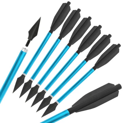 6.7" Crossbow Bolts Aluminum Arrows Threaded Broadhead Vanes Archery Bow Hunting - Image 1 of 4