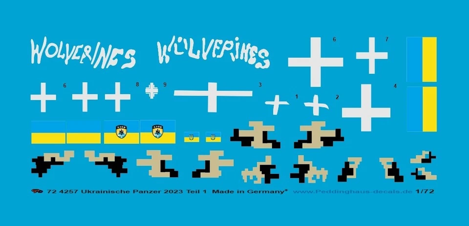Decalcomanie Peddinghaus 1/72 4257 Carri Armati Ucraine 2023 Parte 1 - Immagine 1 di 1