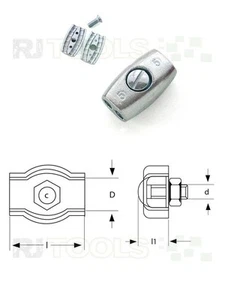 100 x Eiformklemme - Eiform Klemme - Drahtseilklemmen - verzinkt 4 mm - 927935 - Bild 1 von 1