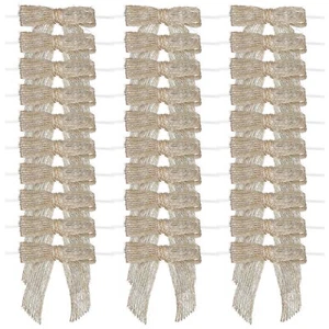 7Rainbows 30pcs Boutique 2.5" Burlap Ribbon Bows Craft Twist Tie Bows for Tyi... - Picture 1 of 7
