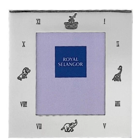 Marco de fotos de bebé Royal Selangor peltre 4x6 tema animal Foto 1 de 4
