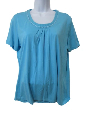 Talla L Azul Willi’s Of Denmark Mujer Turquesa Tejido Top Camiseta Playa Boho Foto 1 de 4