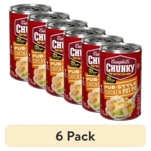 (6 pack) Campbell's Chunky Soup, Pub-Style Chicken Pot Pie Soup, 18.8 oz Can New - Picture 1 of 15