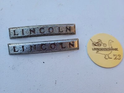 2x 42-48? Lincoln Zephyr Continental Hubcap Medallion Emblem Logo Script 5524J11 - Изображение 1 из 4
