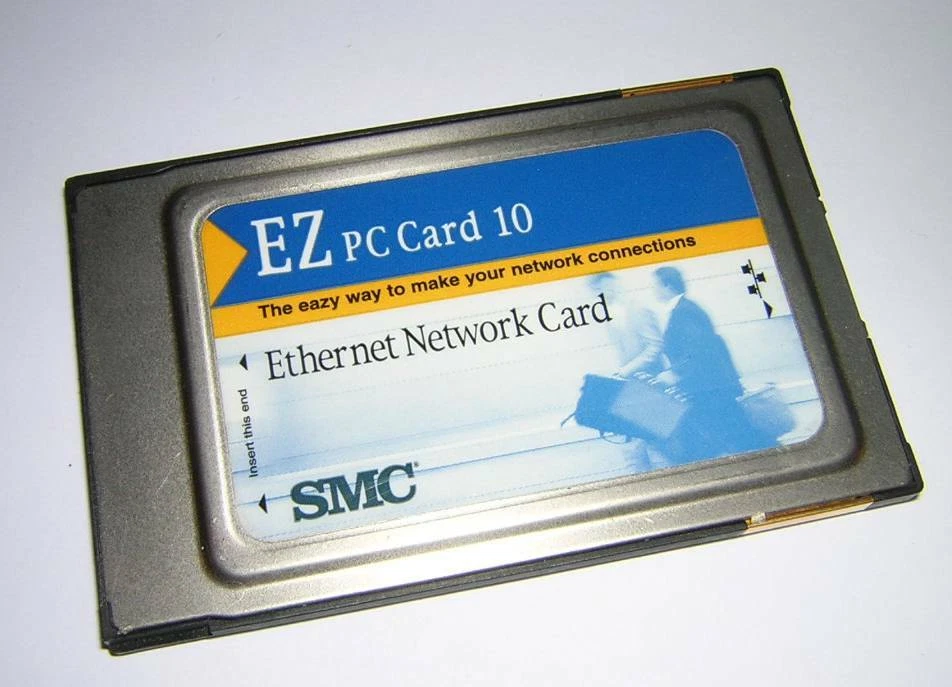 SMC PCMCIA EZ PC Card 10 Ethernet LAN Adapter 8022T with 10BaseT Dongle Cable - Image 1 of 1