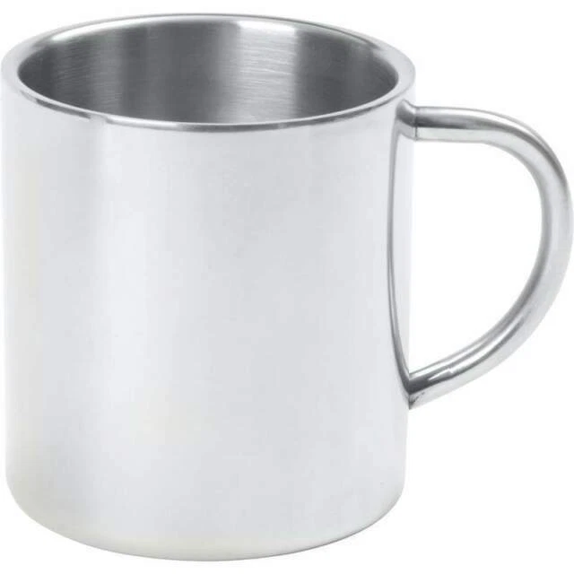 Maxam KTCFCP 15oz Double Wall Stainless Steel Coffee Mug - Silver
