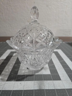 Tigela de cristal prato de doces DePlomb coberto de chumbo 6" feito nos EUA - Imagem 1 de 4