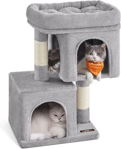 Cat Tree 67 cm Tower L Perch Condo for Large Cats up to 7 kg 2 Caves Scratching - Picture 1 of 9