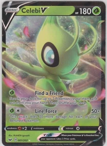 Tarjeta rara holográfica holográfica de Pokémon Espada y Escudo 001/202 Celebi V - Imagen 1 de 1