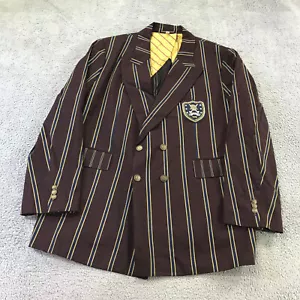 Banana Republic Athletics Blazer Mens 2XL XXL Striped Embroidered Crest NOT $600 - Picture 1 of 17
