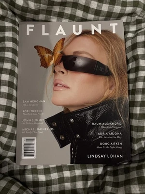 FLAUNT magazine LINDSAY LOHAN Ella Hunt SAM HEUGHAN Rauw Alejandro Adria Arjona - Image 1 of 4