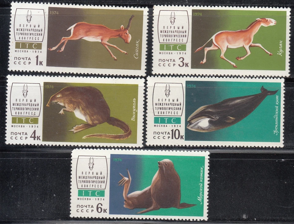 Russia 1974 Mi.#4238-42 Fauna Animals set of 5 stamps - Image 1 of 1