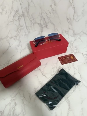 Gafas de sol Cartier Clash sin montura marco plata/azul CT0544S Foto 1 de 4