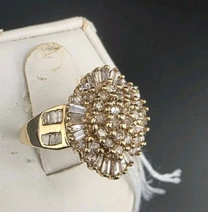 10k Gold Diamond Ring Size 7 Tested See Photos - Picture 1 of 6