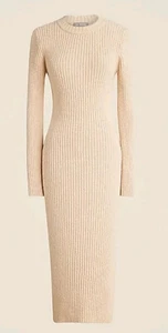J.CREW RIBBED SWEATER DRESS IN BONE COLOR,  Sz SMALL NWT - Picture 1 of 13