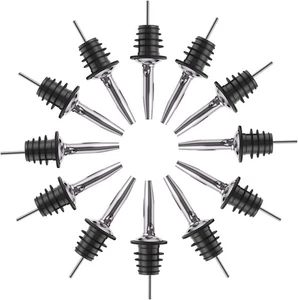 12PCS Stainless Steel Liquor Bottle Pour Spouts Speed Pourers Tapered Spout - Picture 1 of 5