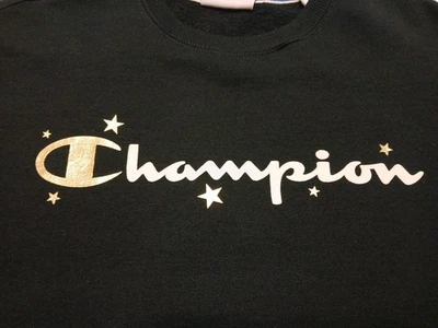 Sudadera Champion Talla Grande Signature Gráfica Para Mujer 2X Negra con Lámina Dorada Foto 1 de 4