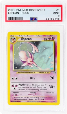 2001 Pokemon Neo Discovery Espeon Holo #1 PSA 9 - Image 1 of 2