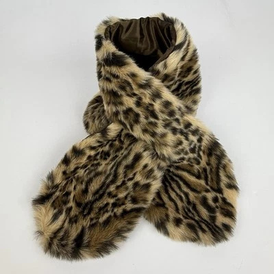 Bufanda envolvente chal cuello leopardo imitación piel vintage caché para mujer 6”x 35” nueva con etiquetas Foto 1 de 4
