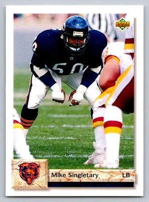 Mike Singletary 1992 Upper Deck #568 Chicago Bears Football Card - Image 1 of 2