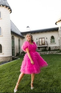 Neu mit Etikett Ivy City Co. Pixie Kleid Tüll Hot Pink Größe Small - Bild 1 von 11