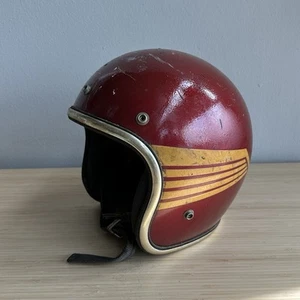 Vintage 70s Arthur Fulmer AF40 Motorcycle Helmet W/ Red & Gold Wings - Bild 1 von 12