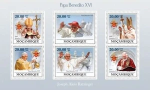 Mozambique - Pope Benedict XVI 6 Stamp Sheet - 13A-225 - Picture 1 of 1