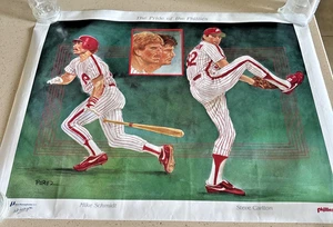 Steve Carlton & Mike Schmidt + Assorted Phillies Poster Lot of 9 Free Shipping - Picture 1 of 10