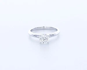 Klassischer Solitärring 1,0 kt laborgefertigter Diamant D/VVS1 Rundschliff 14 K Gold Krappe - Bild 1 von 4
