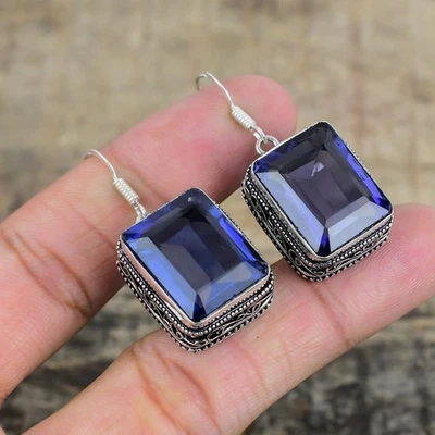 Iolite Gemma 925 Argento Sterling Gioielli Orecchino, Ragazze Regalo per Lei - Immagine 1 di 4