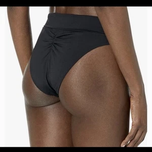 PrAna Aurelia Cheeky Bikini Bottom High Waist Ruched Women XL Black - Picture 1 of 6