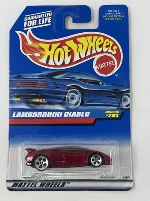 1998 风火轮勃艮第红色兰博基尼暗黑破坏神 5 点轮 #781 B1 — 第 1/4 张图片