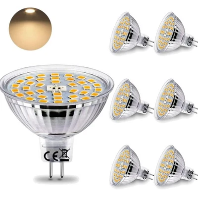 LED Lampen GU5,3, 6er Pack, Warmweiß 3000K, 4W, 12V, MR16, Ersatz für 35W, ni... - Bild 1 von 2