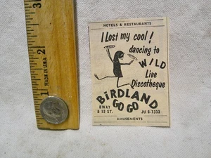 1965 AD Birdland NYC Club Jazz Bar a Go-Go Diskothek ALTE ANZEIGE ORIGINAL - Bild 1 von 1