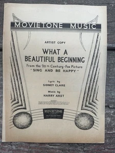 1937 advance artist Movie Sheet Music SING AND BE HAPPY (Title Song) - Picture 1 of 1