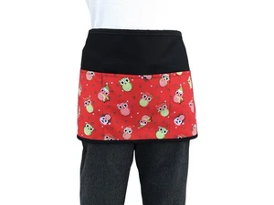 Christmas, Owls, Holiday server waitress waist apron 3 pocket restaurant Janets - Picture 1 of 3