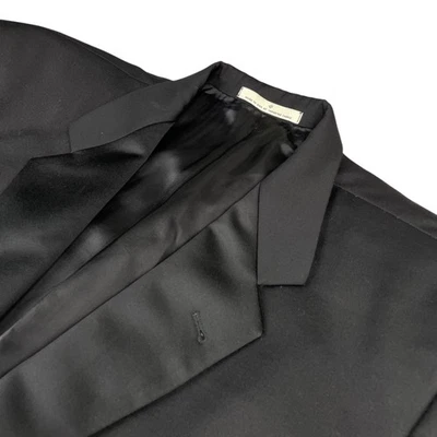 Jaqueta smoking Lubiam x Loro Piana masculina 100% lã um botão preta • EUA • 46L - Imagem 1 de 4