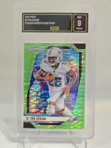 Tarjeta Pulsar De'Von Achane 2024 Panini Prizm NFL Verde Neón #176 GMA 9 Dolphins - Imagen 1 de 2