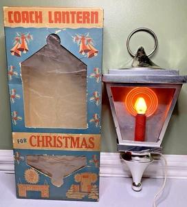 Vintage Weihnachtskutsche Laterne Dekoration funktioniert Fenster/Wandaufsteller org. Box - Bild 1 von 22