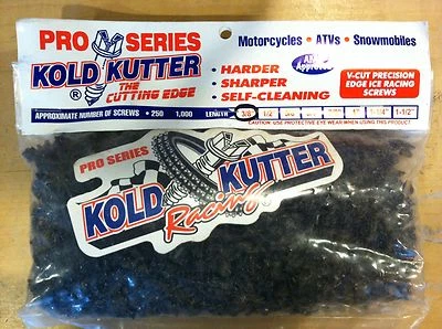 PACK DE 1000 3/8 .375 KOLD KUTTER NEUMÁTICOS DE PISTA DE CARRERAS TACOS/TORNILLOS DE HIELO MOTO NIEVE Foto 1 de 3