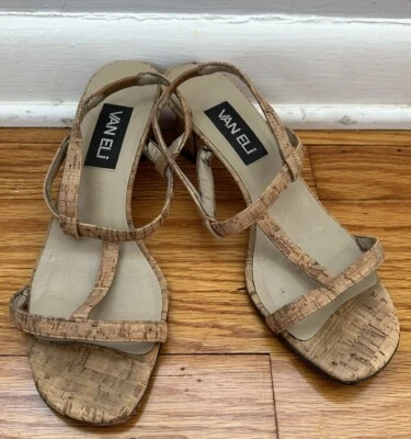 Vaneli Women's Cork Strappy Sandal Block Heel Size 8 - Image 1 of 4