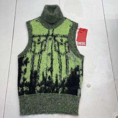 Colete Suéter de Malha Diesel M Sifnos Gola Redonda Verde Feminino Tamanho Pequeno NOVO * - Imagem 1 de 4