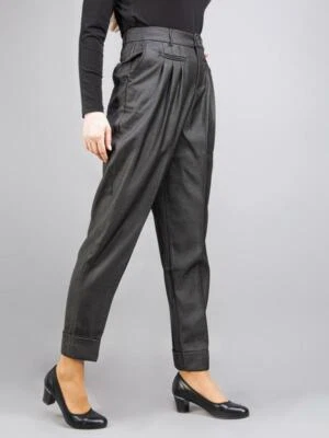 Pantalones informales vanguardistas de diseño Copine talla M pantalones plisados de cintura alta Foto 1 de 4