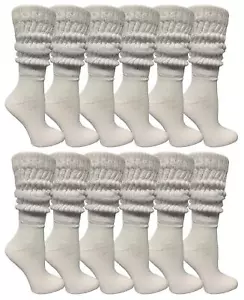 Yacht&Smith 12 Pack Slouch Socks for Women,Extra Heavy Slouchy Cotton Boot Socks - Picture 1 of 6
