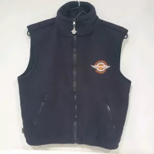 Harley Davidson University Vest Unisex Sm Embroiderd Logo Fleece Colo Trading Co - Picture 1 of 17